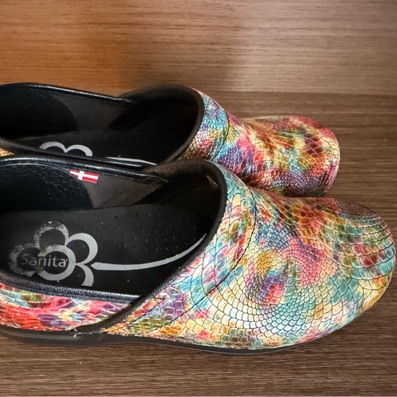 Sanita Rainbow Pebble Professional Leather Clogs sz 38 - Picture 6 of 8
